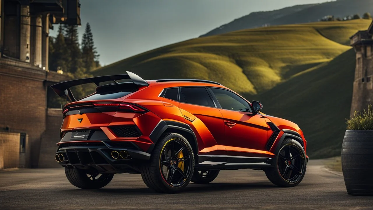 lamborghini urus Monster TUning ,rear view, desktop wallpaper, 4K, Cinematic