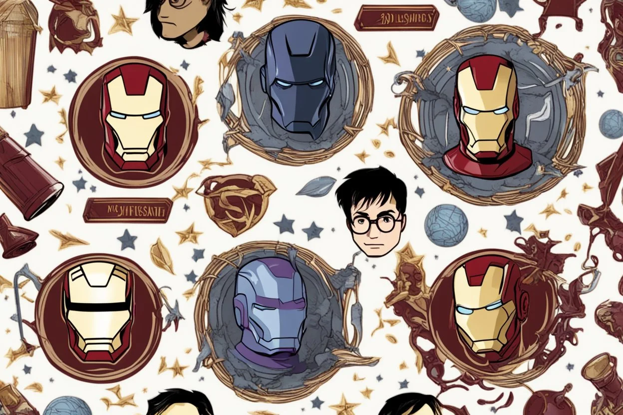 Blu e Viola Basket Iron Man Harry Potter