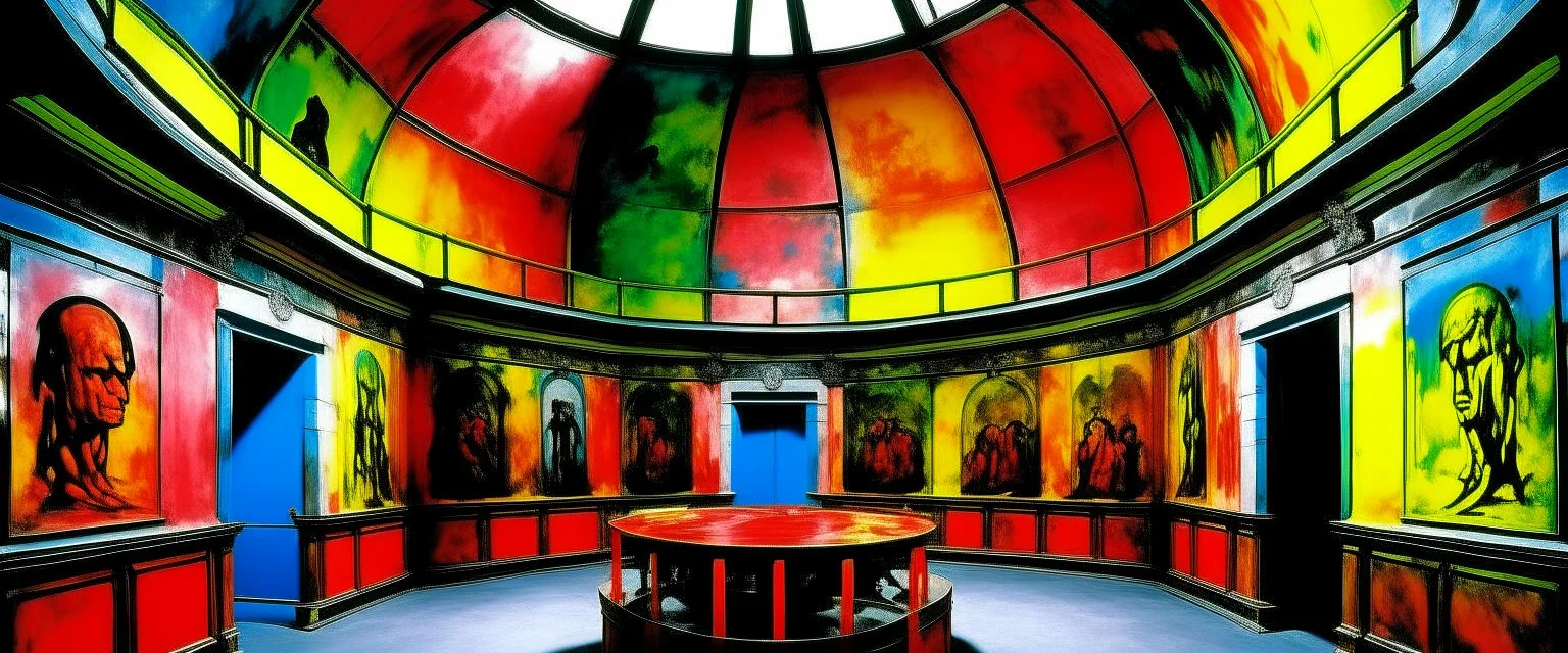 A dungeon in a dome painted by Andy Warhol