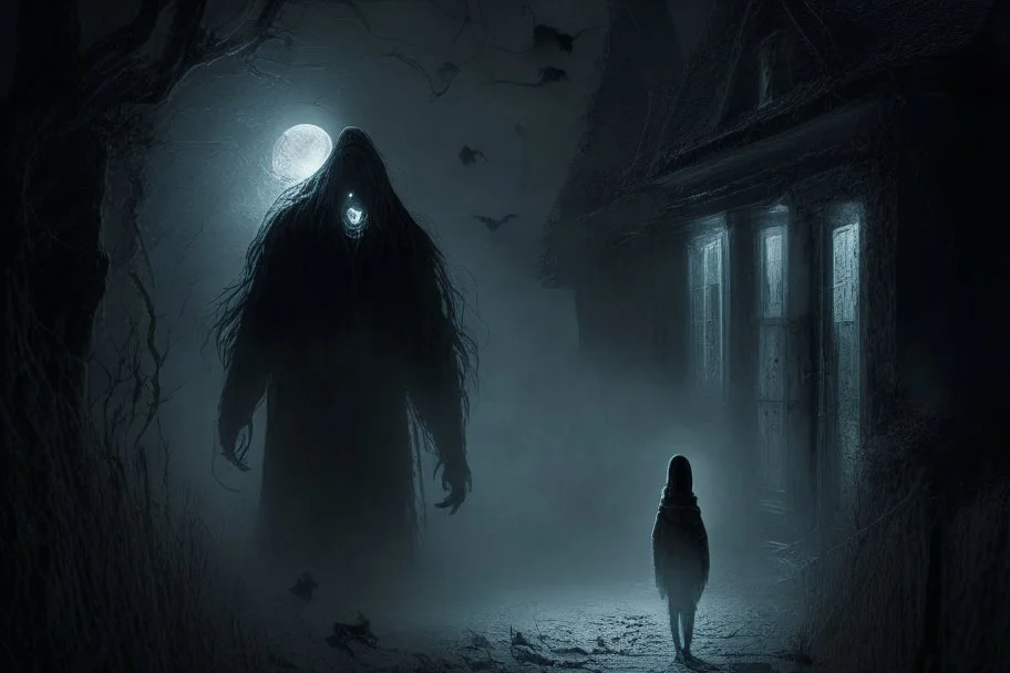 spooky encounter on a dark Halloween night."