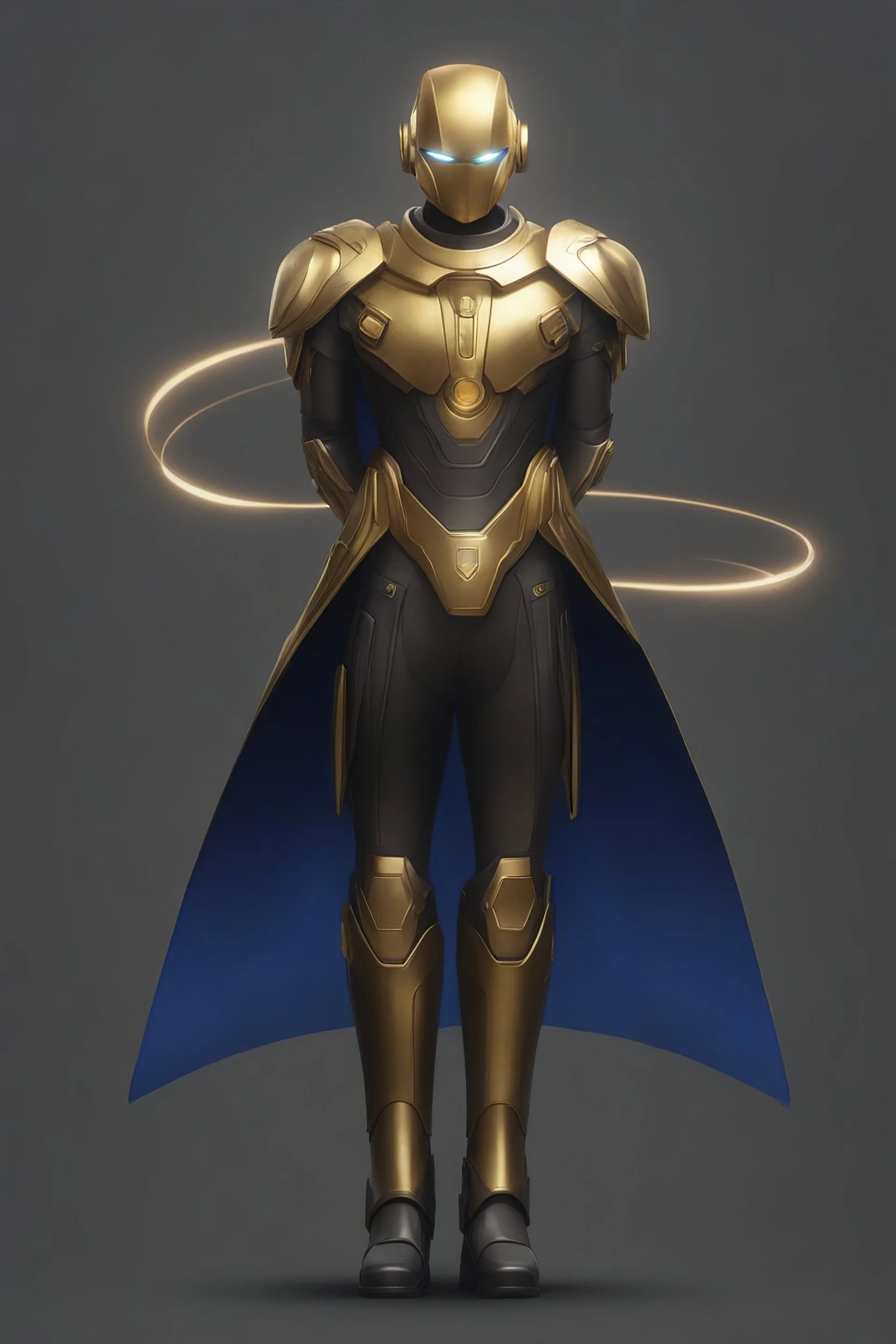 Golden Robot, Heavenly Angel Characteristcics, Sorcerer Supreme, Cloak, Humanoid, Halo Ring on his back.