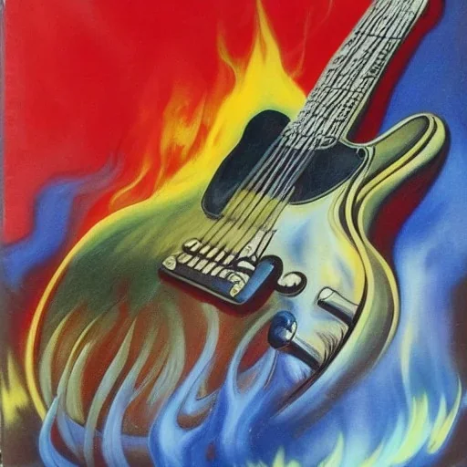 50'S ELECTRIC GUITAR ROCKABILLY HOTROD SPACESHIP FLAMES