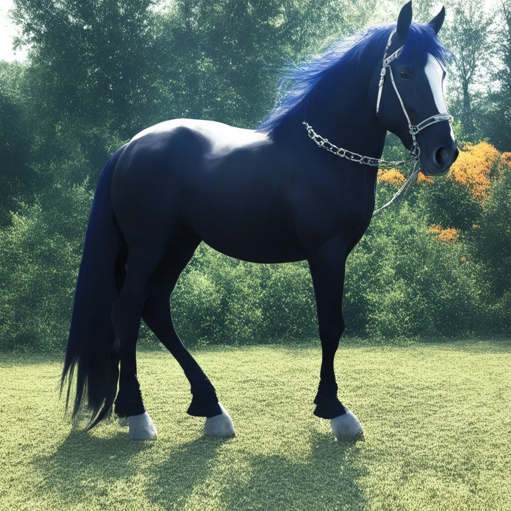 At Halloween, my horse always transforms into a scary creature.
