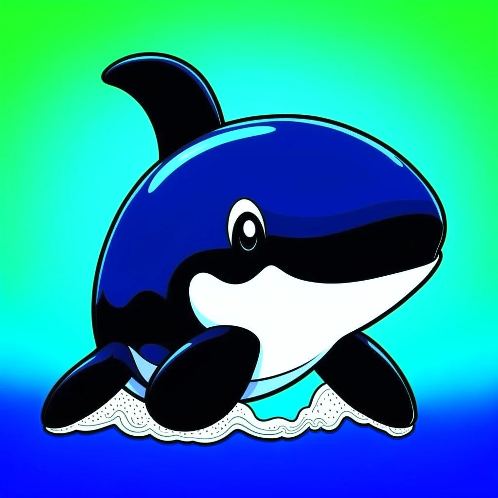 A cute orca, killer whale, avatar