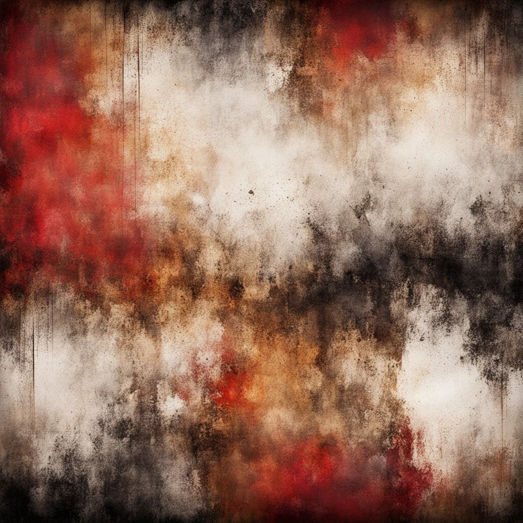 Hyper Realistic red, brown, black, golden & white multicolor grungy rustic texture with vignette effect