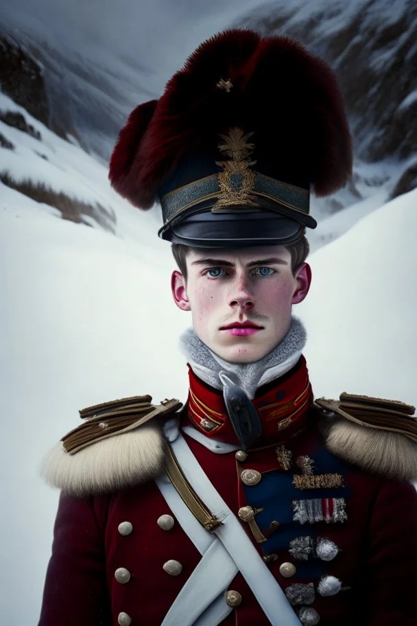 young commander of victorian guards in glacial