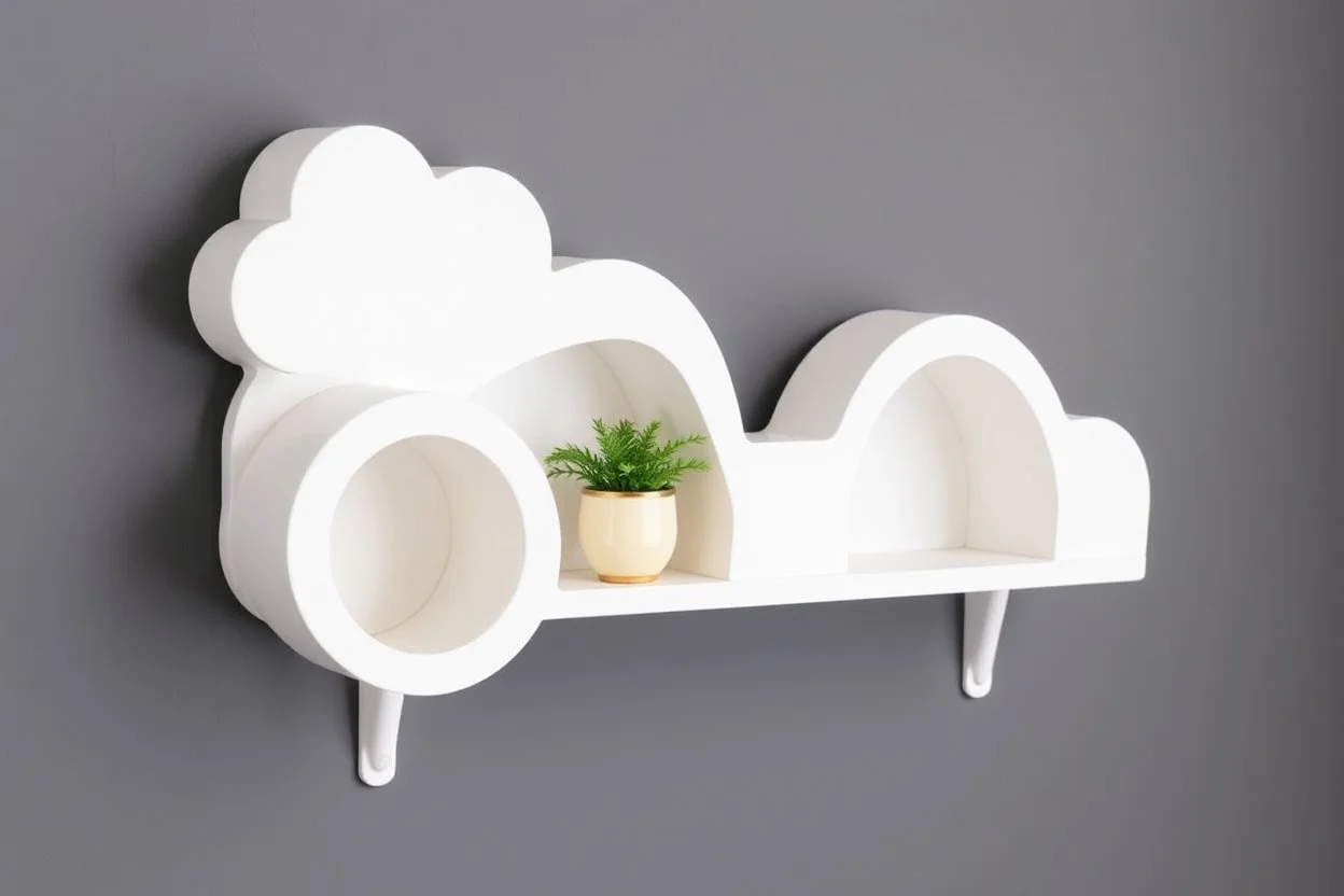 wall shelf bracket shaped like clouds