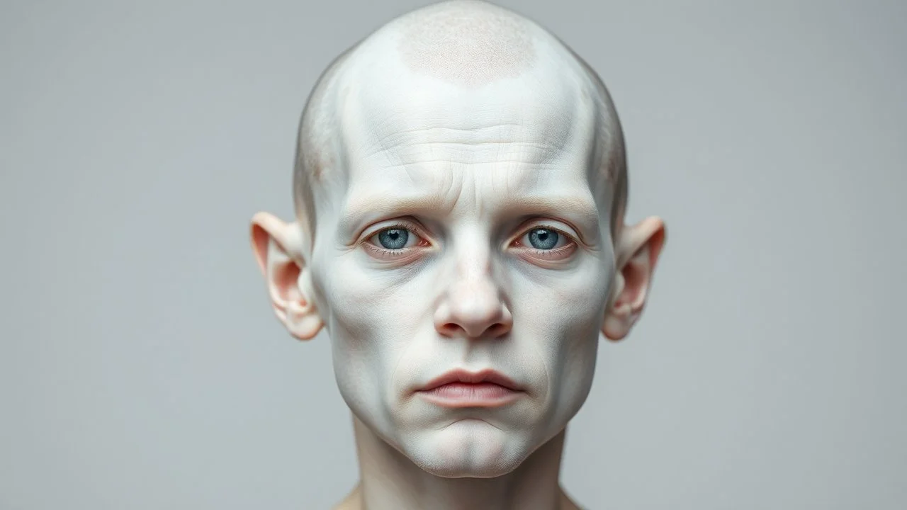 Moises , sin pelo con mirada vaga y color de piel blanca