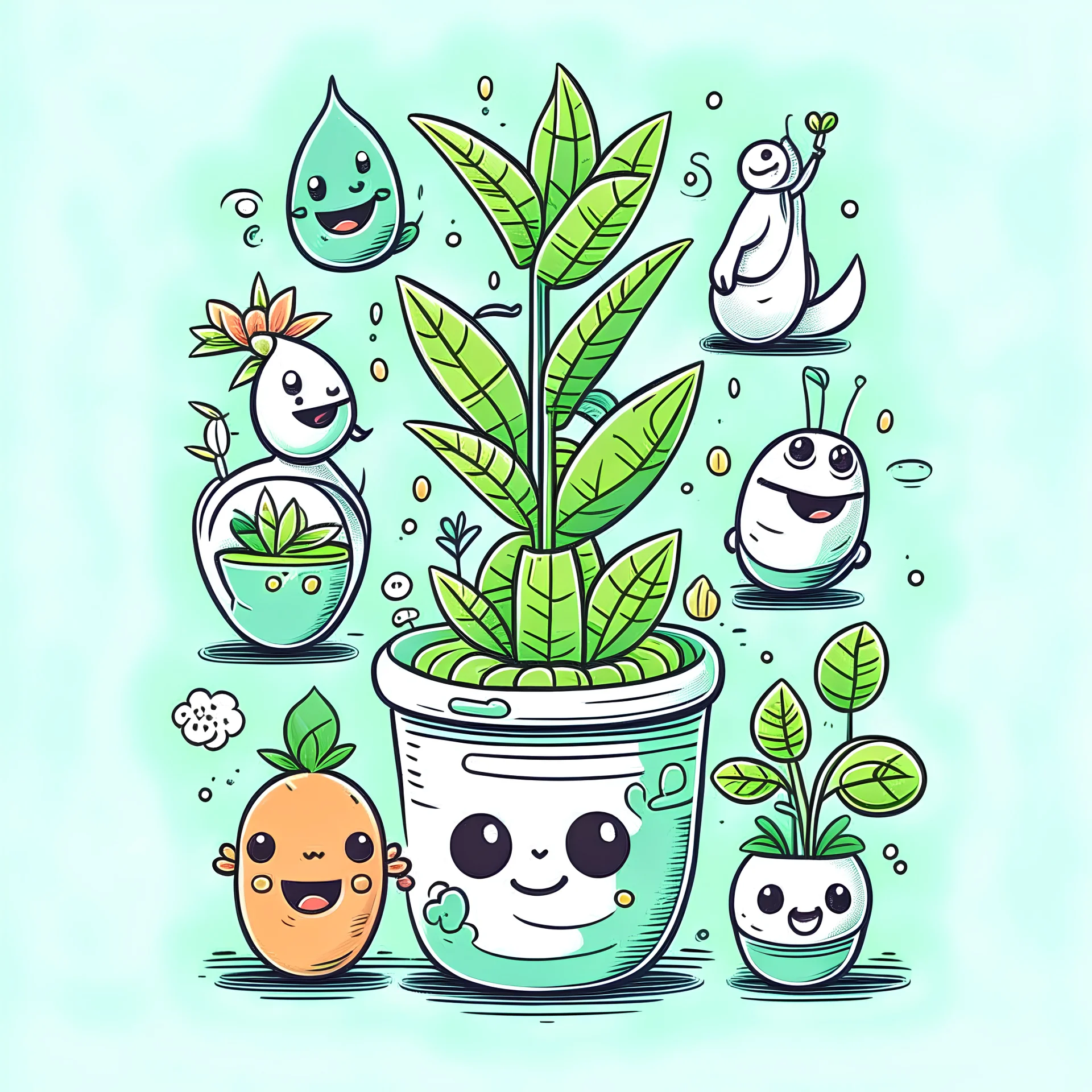 Plant Friends Light Sweat,vector illustrator