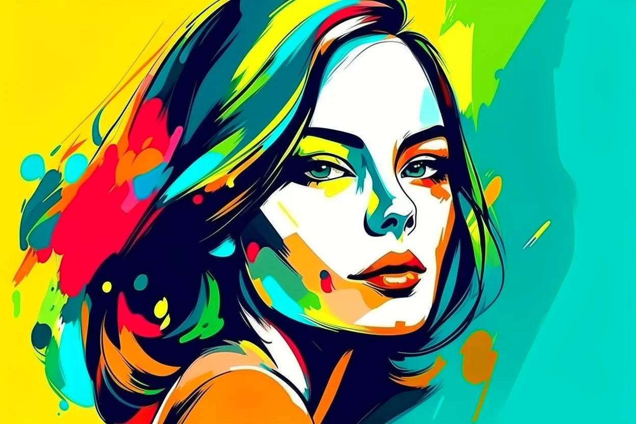 modern abstract woman painting vector