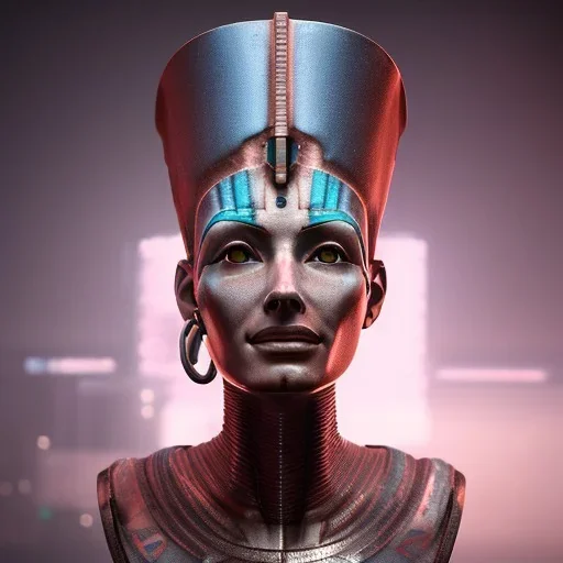 Nefertiti cyberpunk, full body, robocop