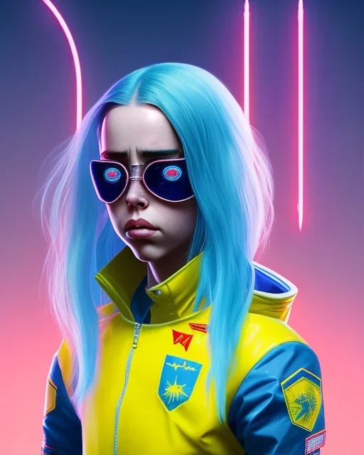 Billie Eilish, in stockings, cyberpunk2077