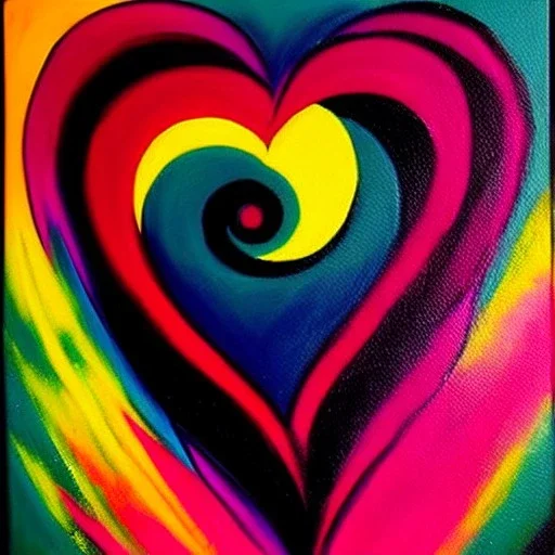 tetasdatia dark goth heart inifite symbol grafitti morphobic viral painting in the style of Wylie Beckert and Menri Shatise