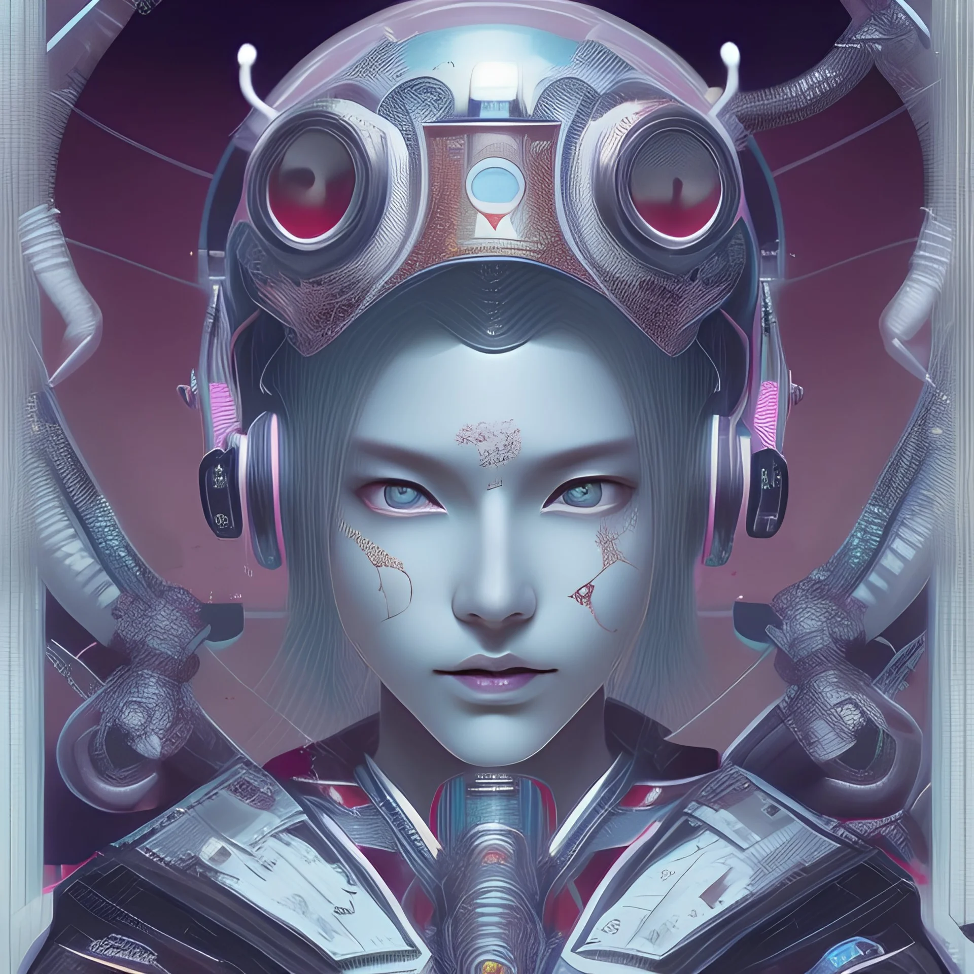 Watatsumi, god, Japanese legendary, cyberpunk, water