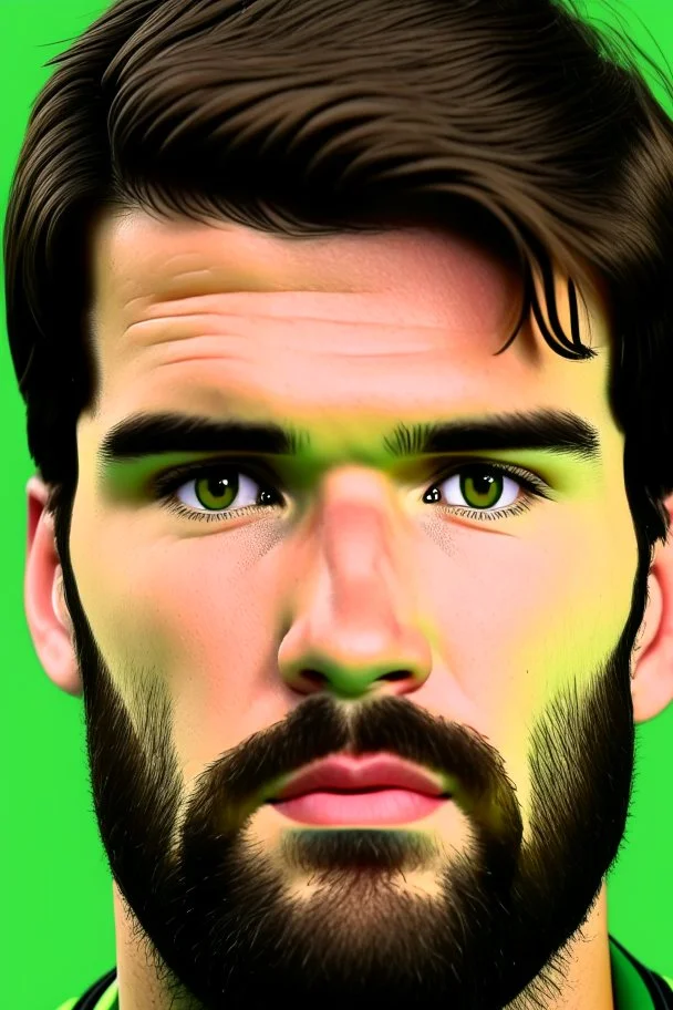 Alisson Becker Brazilian football player cartoon 2d