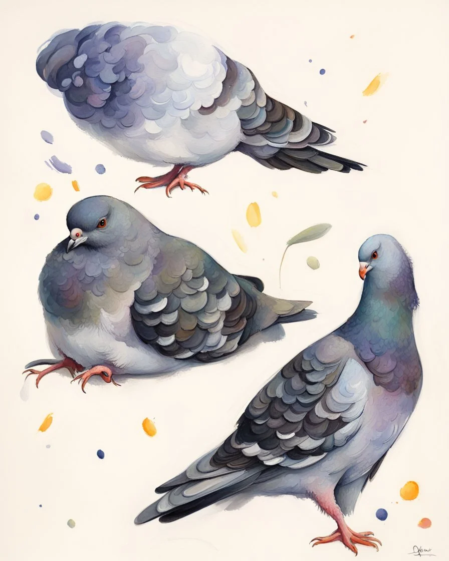 Pigeon. painting