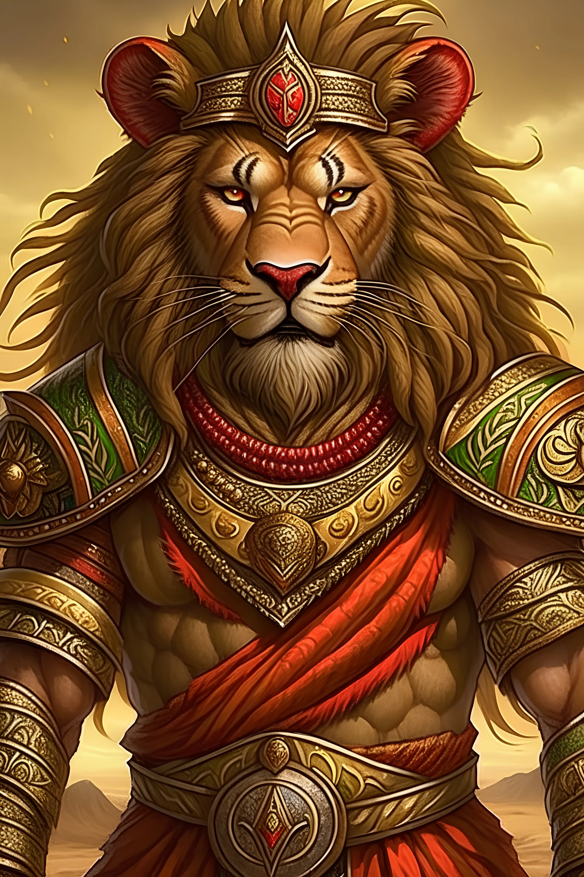 Middle eastern lion warrior