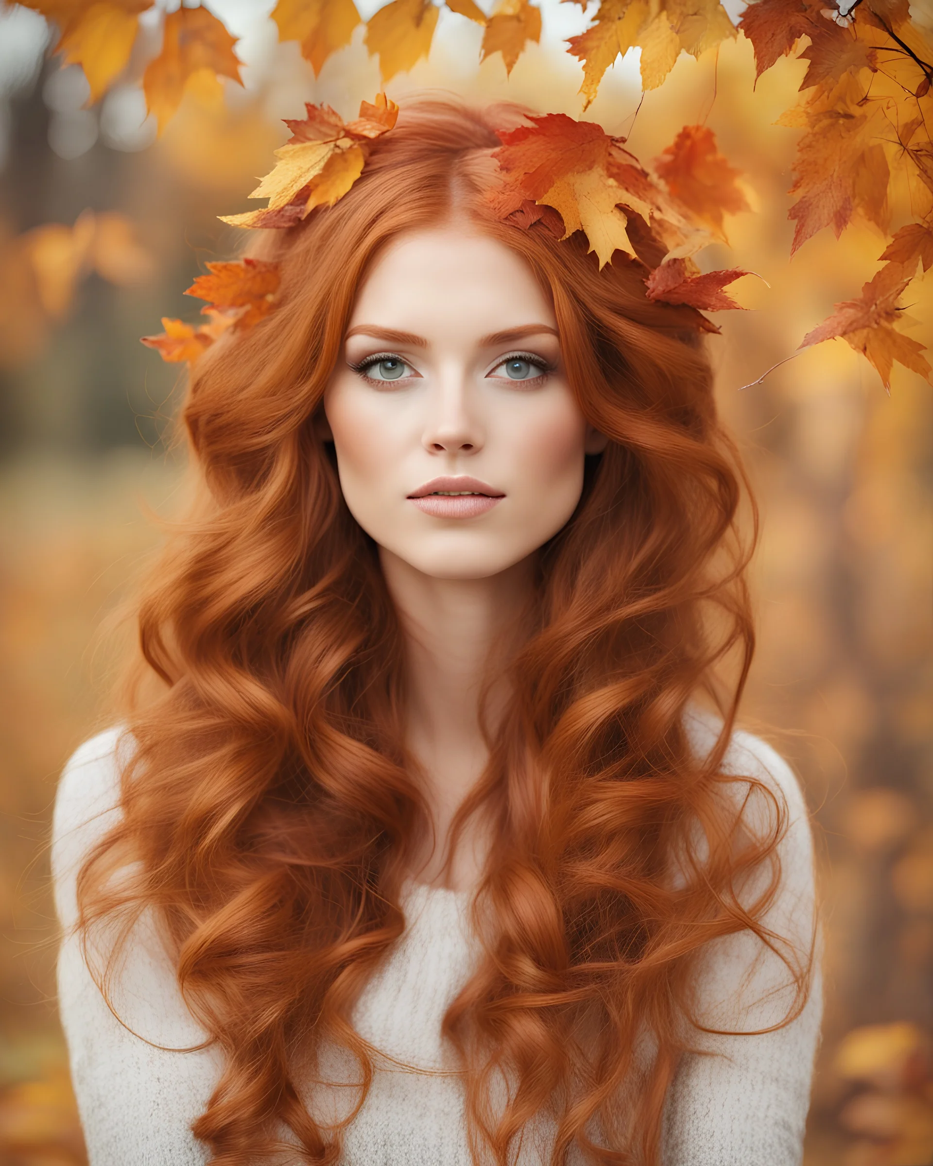 Autumn, fall woman. Beautiful young woma...