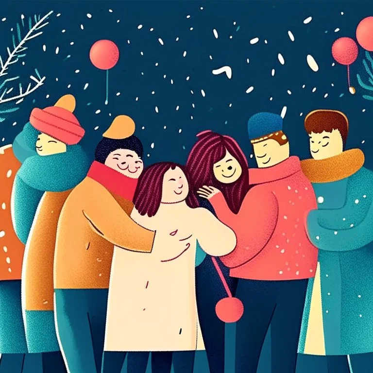 illustration of togetherness new year