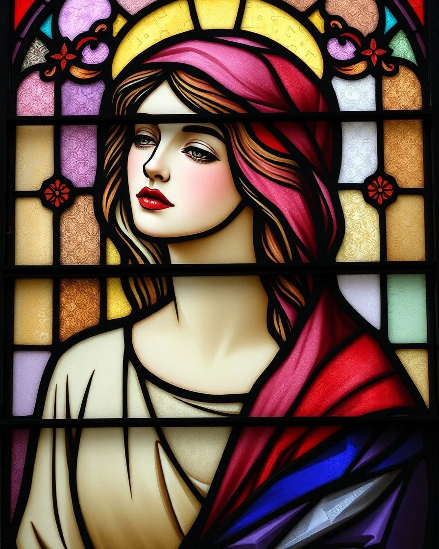 woman. stained glass