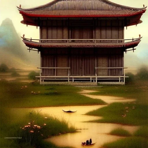 asian little house on the prairie, laura ingalls wilder. asian aesthetic, Fantasy Art, Beautiful, Mysterious, Johan Grenier, Hyper Detailed, National Geographic Photo, Digital Painting, Matte Painting, Hyperrealism,, Detailed and Intricate, Fantasy, Concept Art, Artstation, by Artgerm, by Greg Rutkowski, by John William Waterhouse, by Katsushika Hokusai, by Rossdraws, by wlop