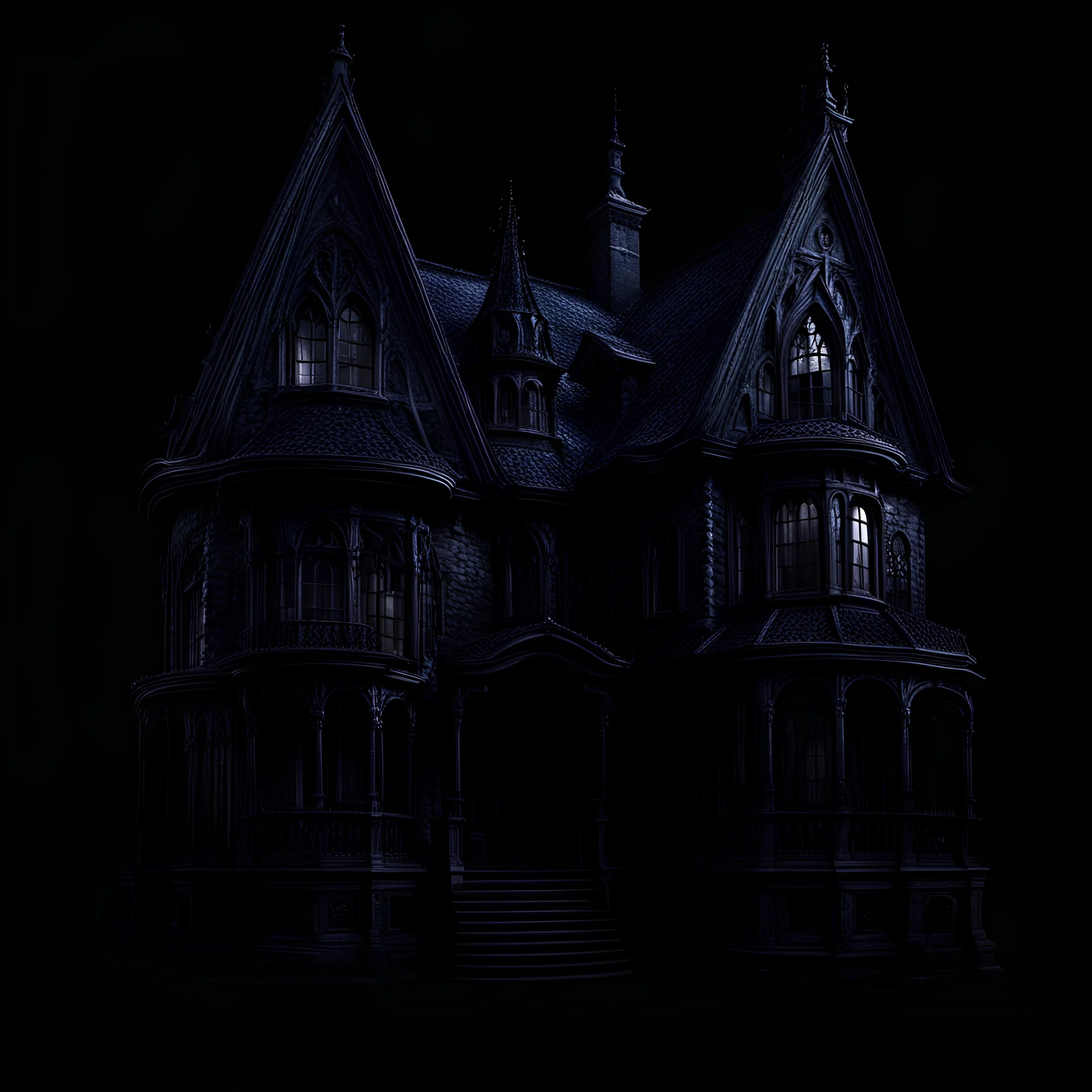 house, black background, gothic, darkness