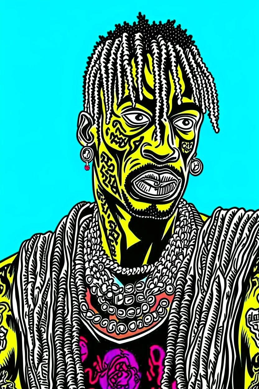 travis scott in comics style, super HQ