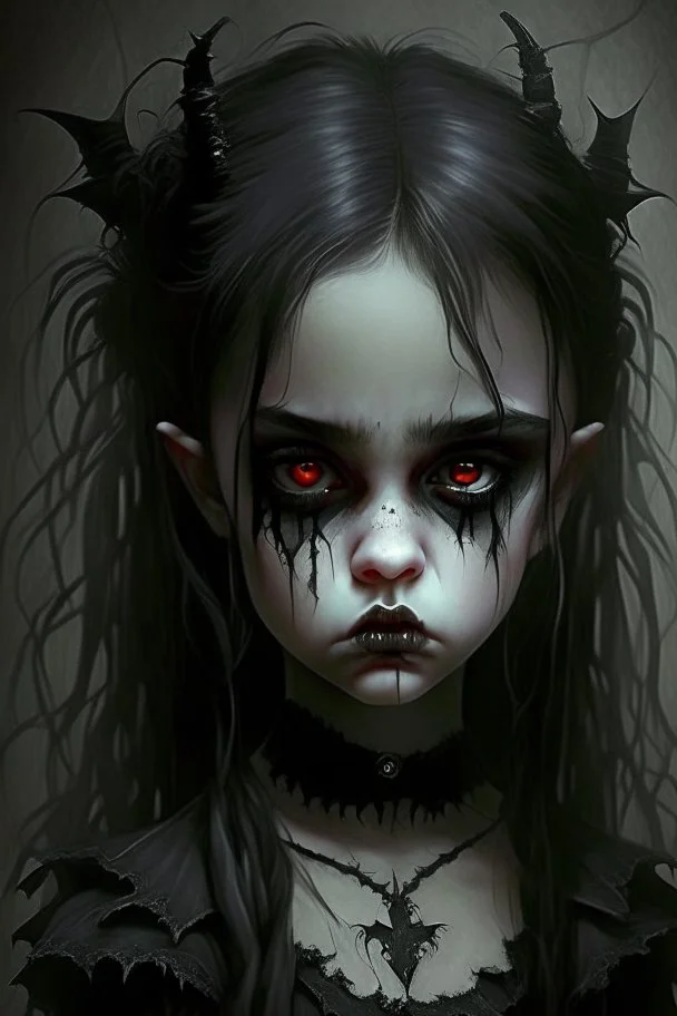 a young gothic demon girl