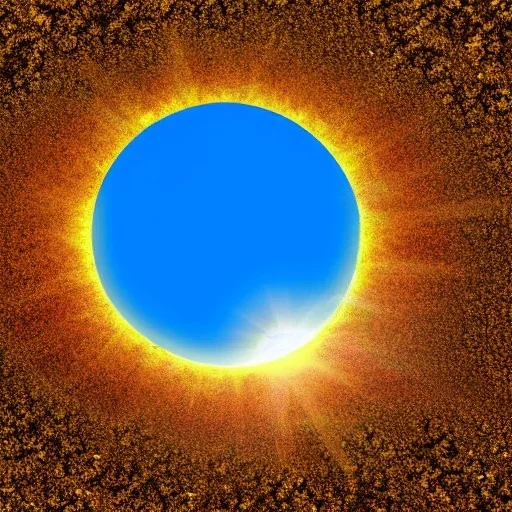 Sun emerging from the earth