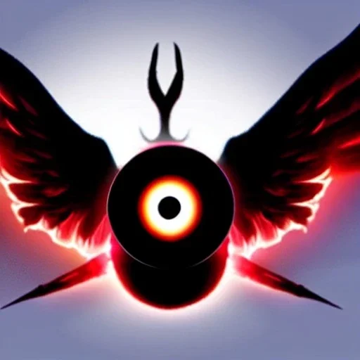 wings, freaky crazy evil eye with wings, laughing, flying, satan wings