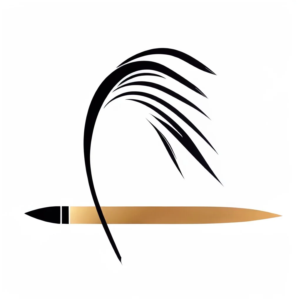 A modern "TokenQuill" app logo, minimalist design, black color, sleek and simple quill pen silhouette, clean lines, and a hint of negative space, white background