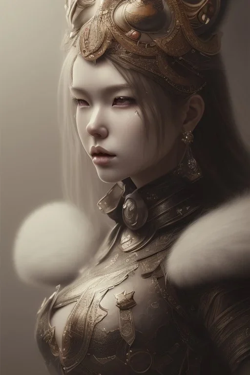 a Photorealistic dramatic hyperrealistic hitomi tanaka vikings paint,black hair, Crystal black eyes, elegant,Artgerm, Beautiful dynamic,shadows,Artstation,concept design art,Octane render,8