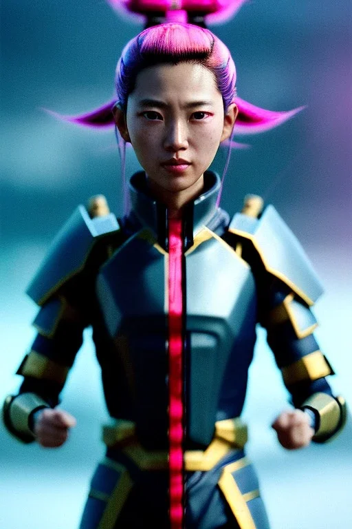 portrait, Asian cyborg woman, samurai warrior :: symmetry photography, cyberpunk style, pink hair, black samurai army, katana, japanese traditional ornaments, pink, white, black, glow eyes, cinematic, Ultra realistic, dark scene, soft color, highly detailed, unreal engine 5, RTX, ultra detail, 3d, finely drawn, high definition.