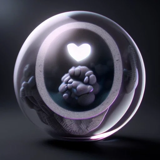 Glass heart,shallow depth of field 50, macro lens, unreal engine 5, ultra detailed