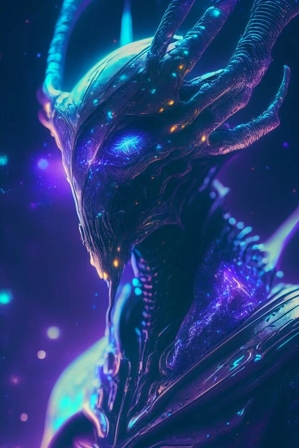 Galaxy king alien ,futuristic, cinematic, cyberpunk, 8k quality