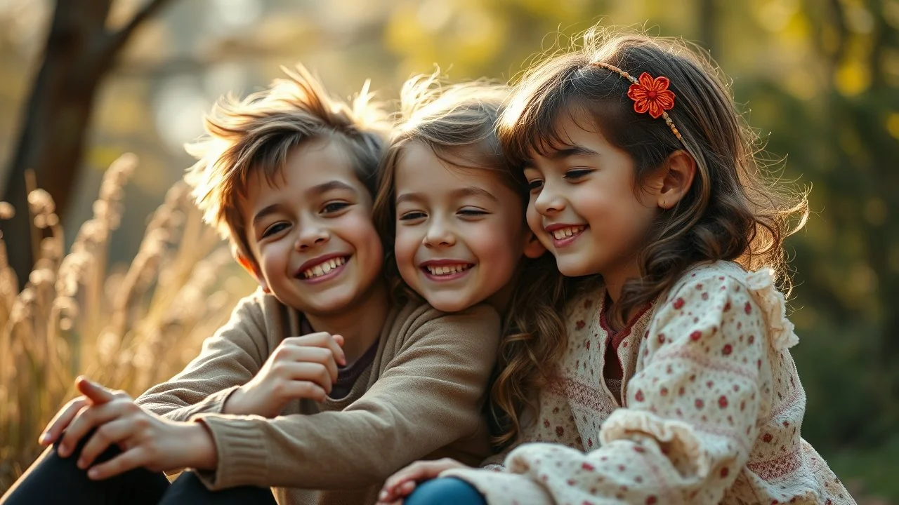 Beautiful happy telepathic young boys and girls playing together, finesse, devotion, serendipity, best friends, exquisite composition, beauty, magic, fantasy, close foreground detail, beautiful intricate insanely detailed octane render, 16k artistic photography, photorealistic concept art, soft natural volumetric cinematic perfect light, chiaroscuro, award-winning photograph, masterpiece