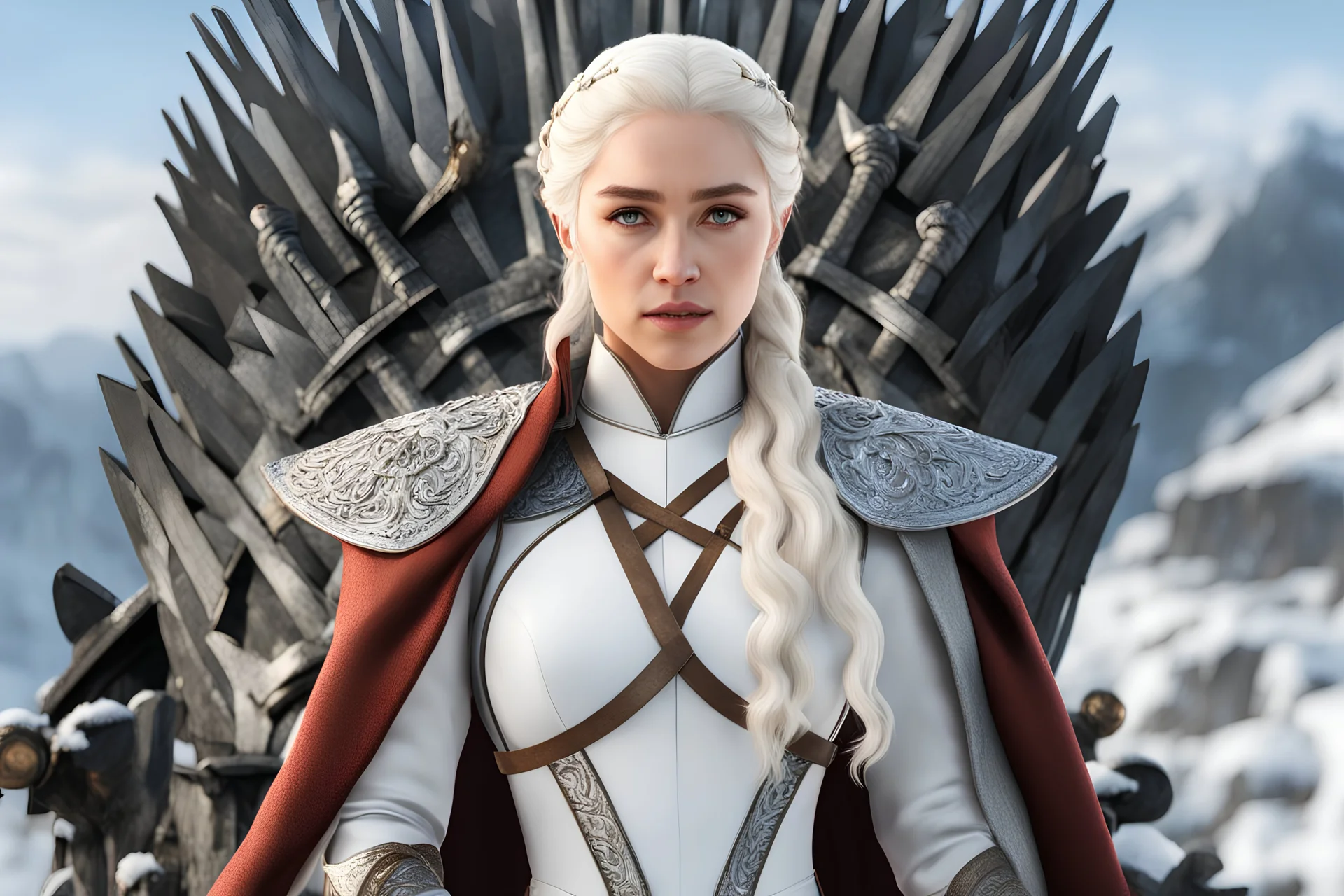 Daenerys Targaryen in 8k Afukuro anime artstyle , game of thrones them, white costum,winter, close picture, highly detailed, high details, detailed portrait, masterpiece,ultra detailed, ultra quality