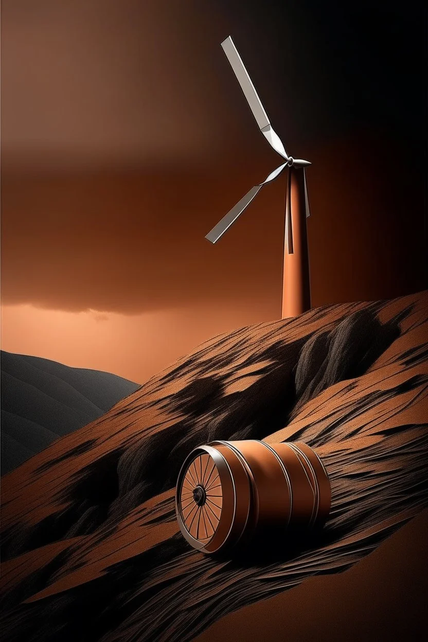 Produce a creative and innovative photo for the cover of a renewable energy poster inspired by the copper industry. Do not enter any text in this photo so that there is space for me to add text. The photo is a combination of all types of renewable energy. Almost real but innovative with the combination of copper