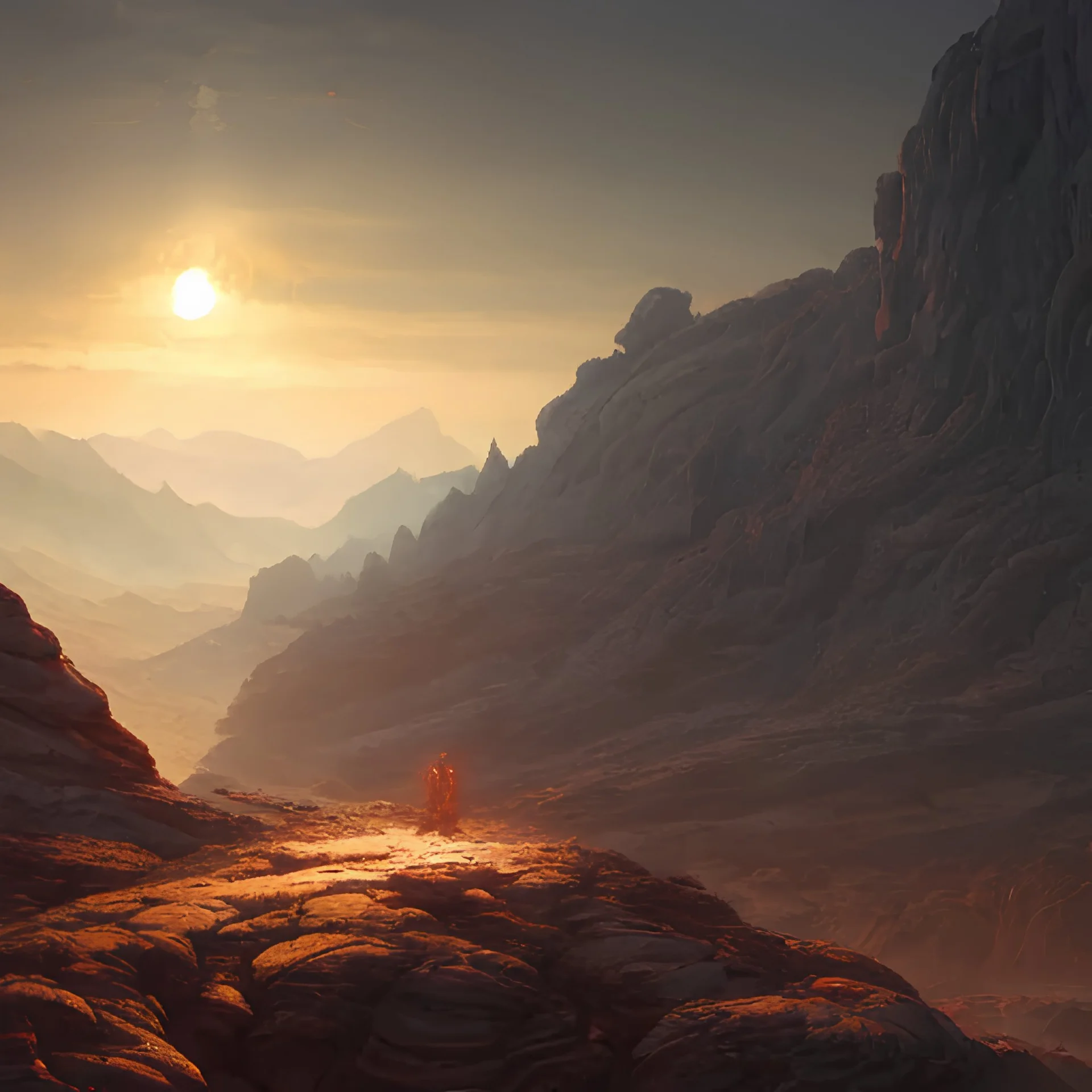 dual sunrising in the valley of fire, environment art, fantasy art, landscape art, in the style of greg rutkowski, illustration, epic, fantasy, intricate, hyper detailed, artstation, concept art, smooth, sharp focus, ray tracing