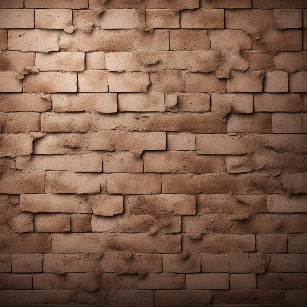 Hyper Realistic Brown Grunge Wall with few Bricks appearing