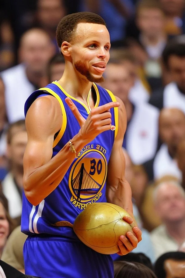 Steph curry holding a potato and crying