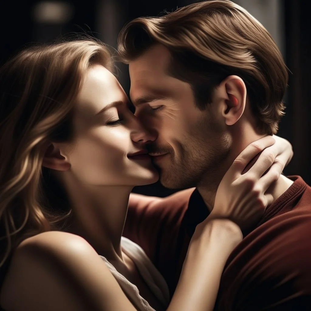 man and woman romancing