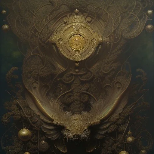 Highly detailed ancient oak. symmetrical, oak leaves, isolated on black background, painting, by Nekro, Peter Mohrbacher, Alphonse Mucha, Brian Froud, Yoshitaka Amano, kim keever, victo ngai, James jean