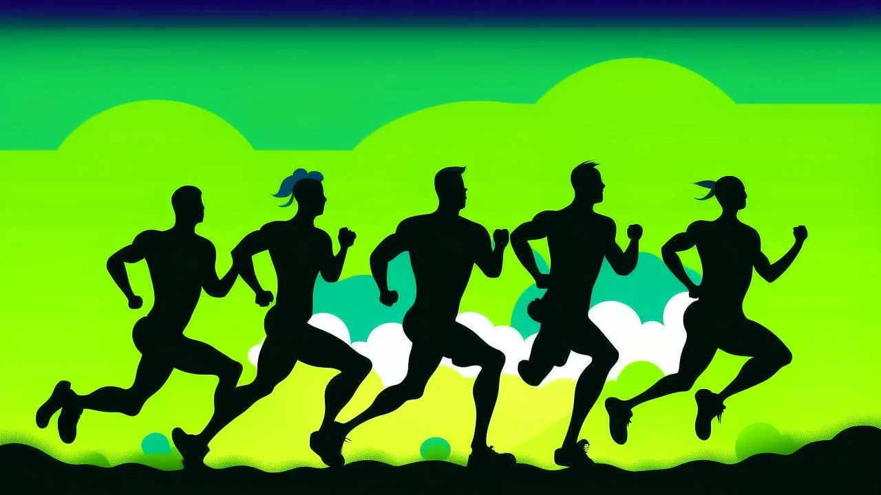 Fun run banner upscale 4k simple silhouettes