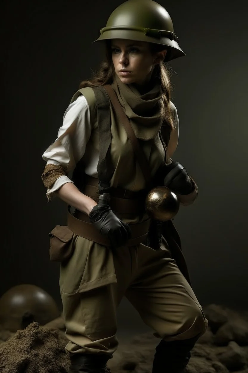 archeologist explorator combat woman technology