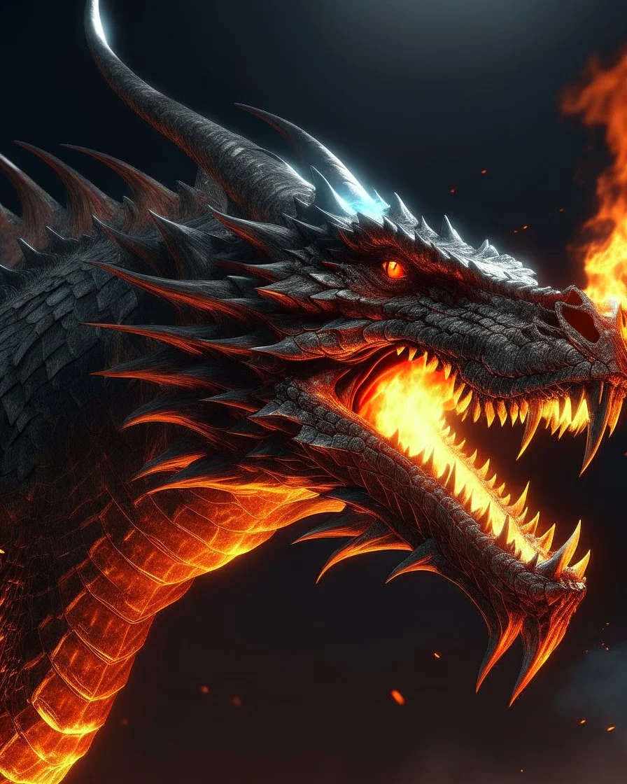 A fire-breathing big dragon 8k