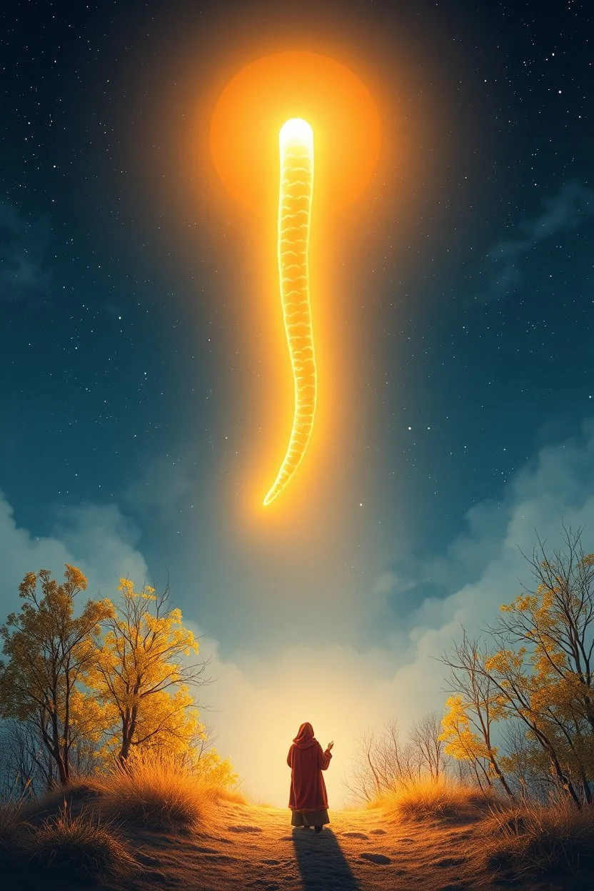den heliga "bången" (long glowing sausage) i himlen, guds röst ekar