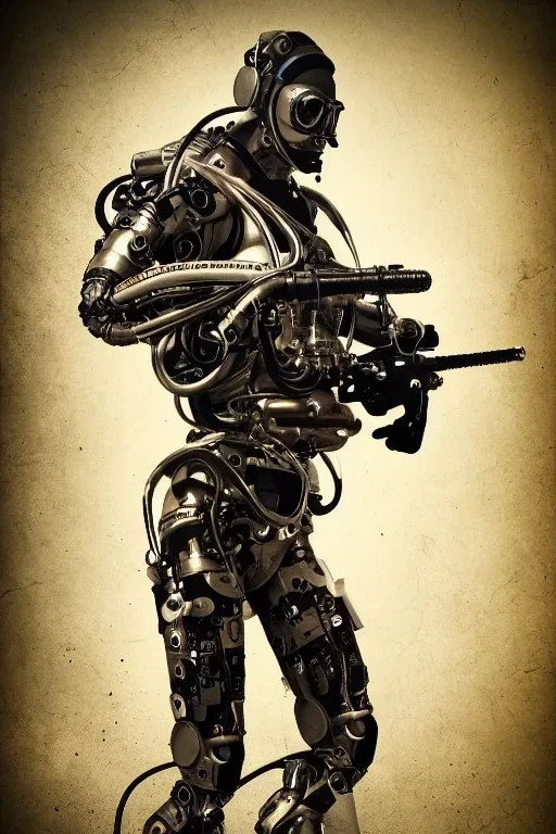 diver like a cyborg,with gun,detail,textures,cinematic