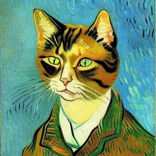 Portrait of a cat by Van Gogh