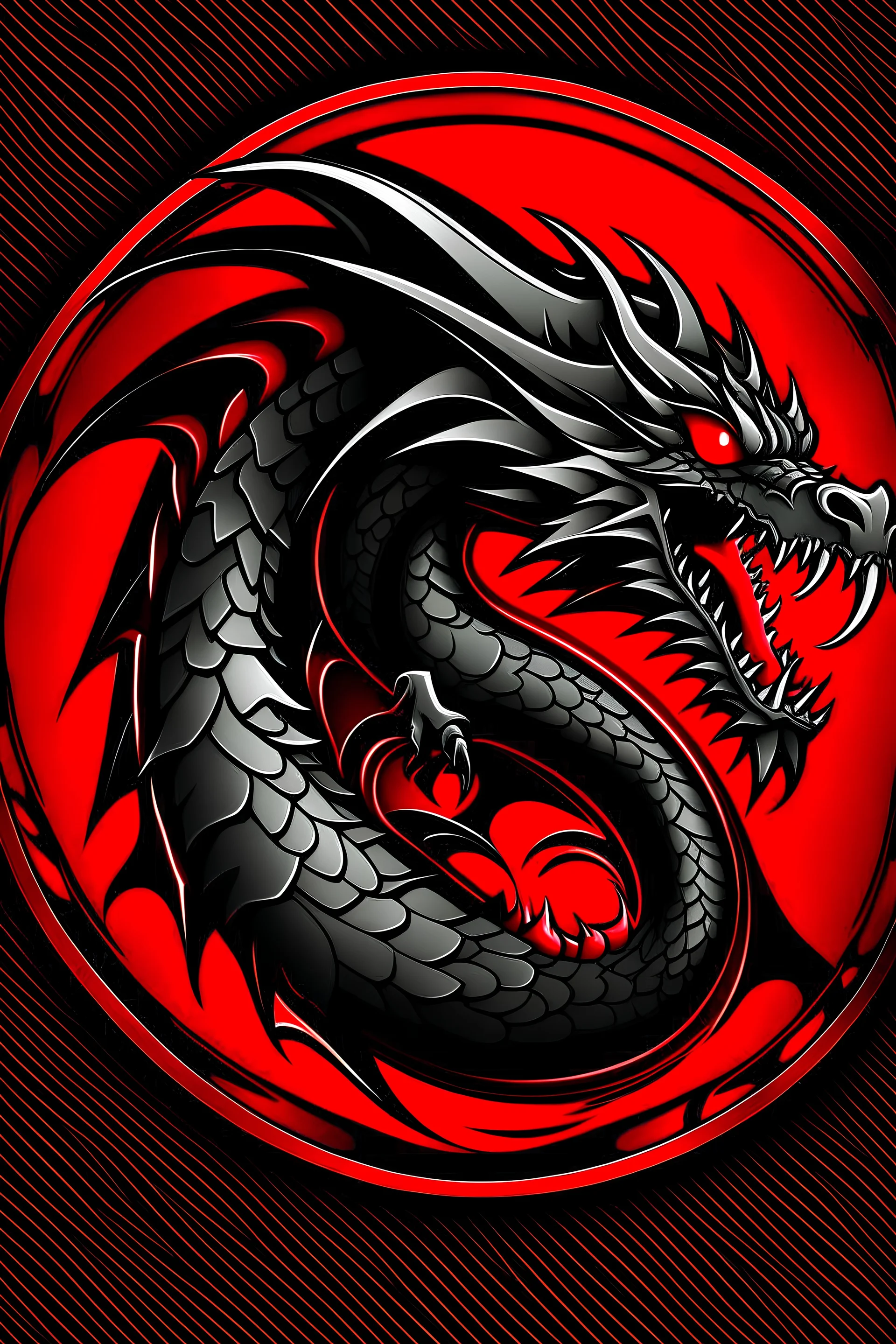 logo of a red and black dragon